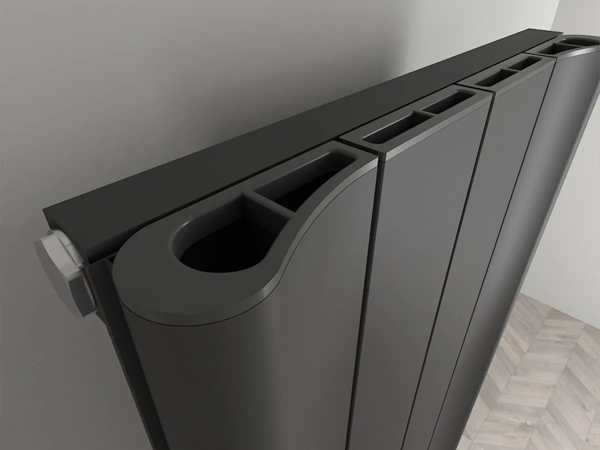 Radiator electric de design CARISA, colecția BOREAS B, 1800x276 mm, NEGRU