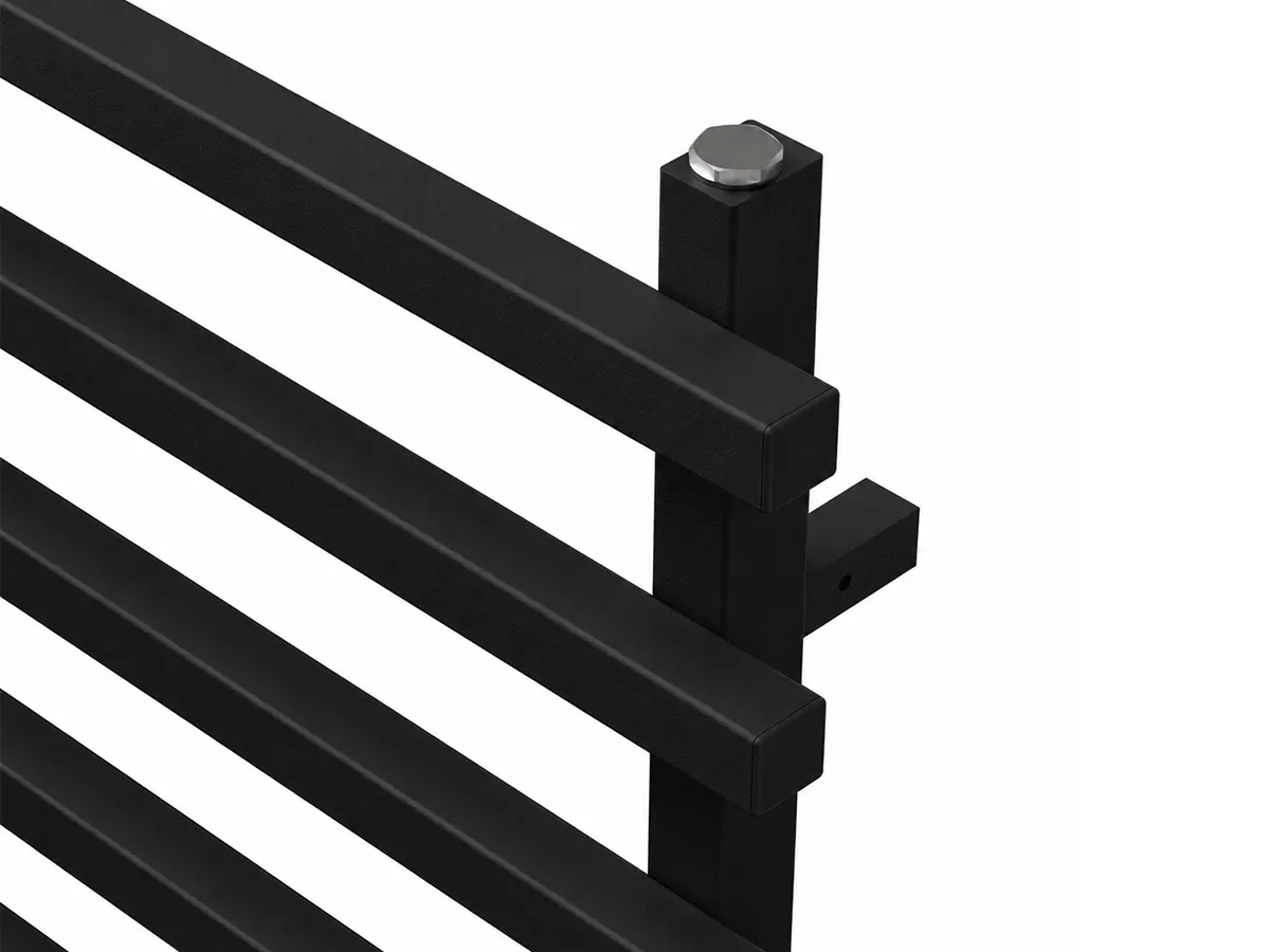 Uscător de prosoape de design CARISA, colecția BARON L, 1200x500 mm, NEGRU