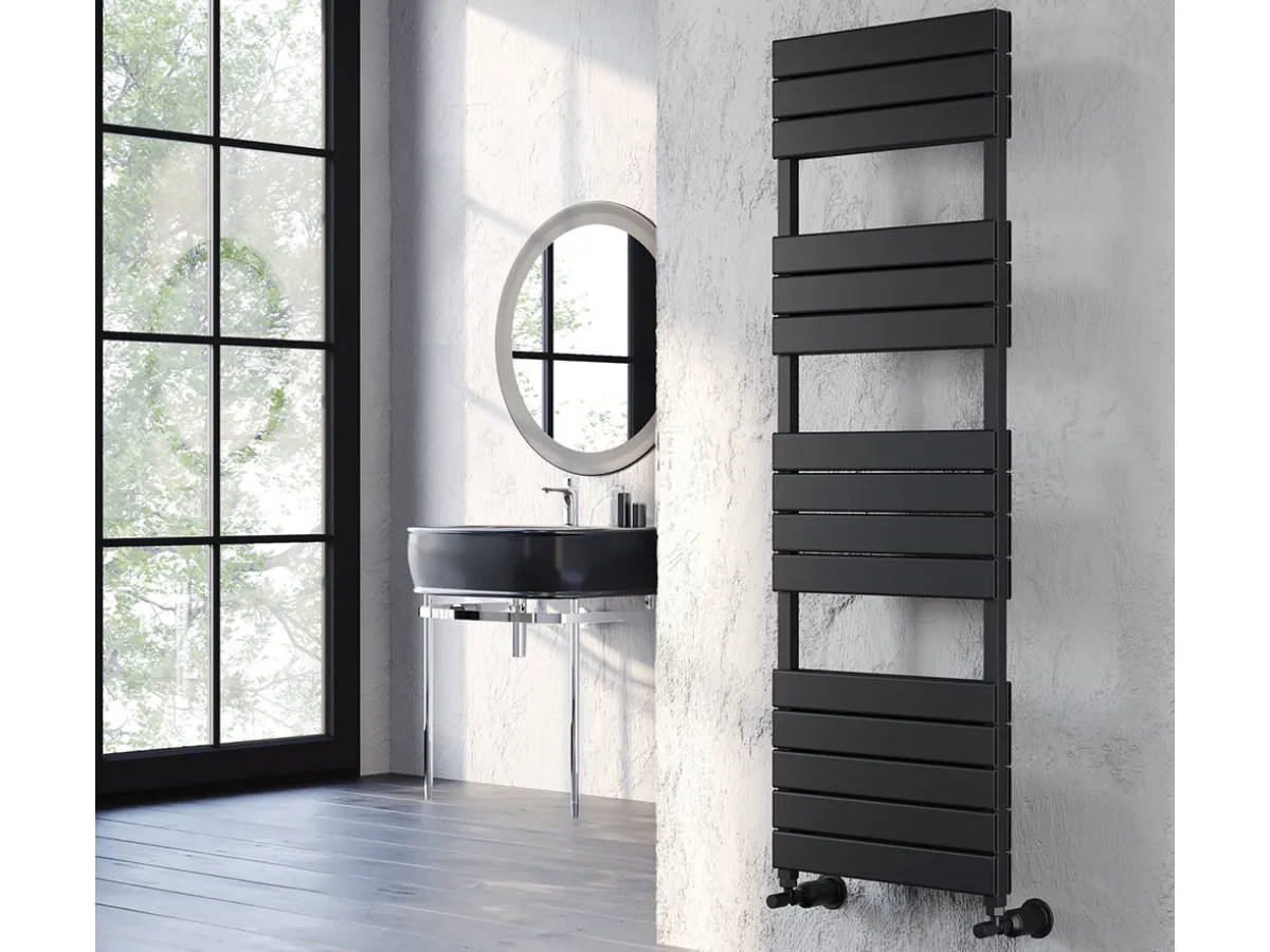 Uscător de prosoape decorativ LOJIMAX, colecția ZEUS DOUBLE PLUS Lățime 500 mm. Înălțime 1750 mm. alb mat