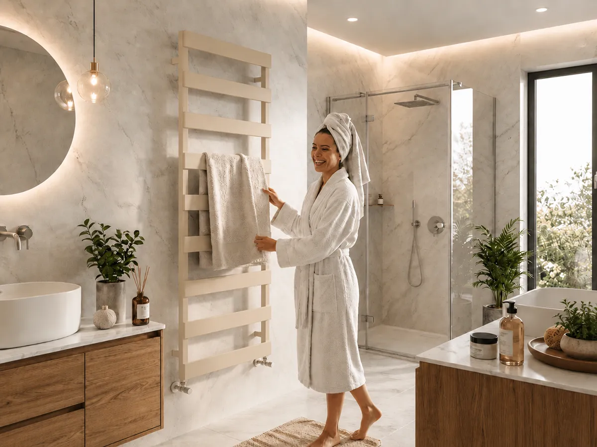 Uscător de prosoape de design CARISA, colecția NINOVA BATH, 810x500 mm, LEMON