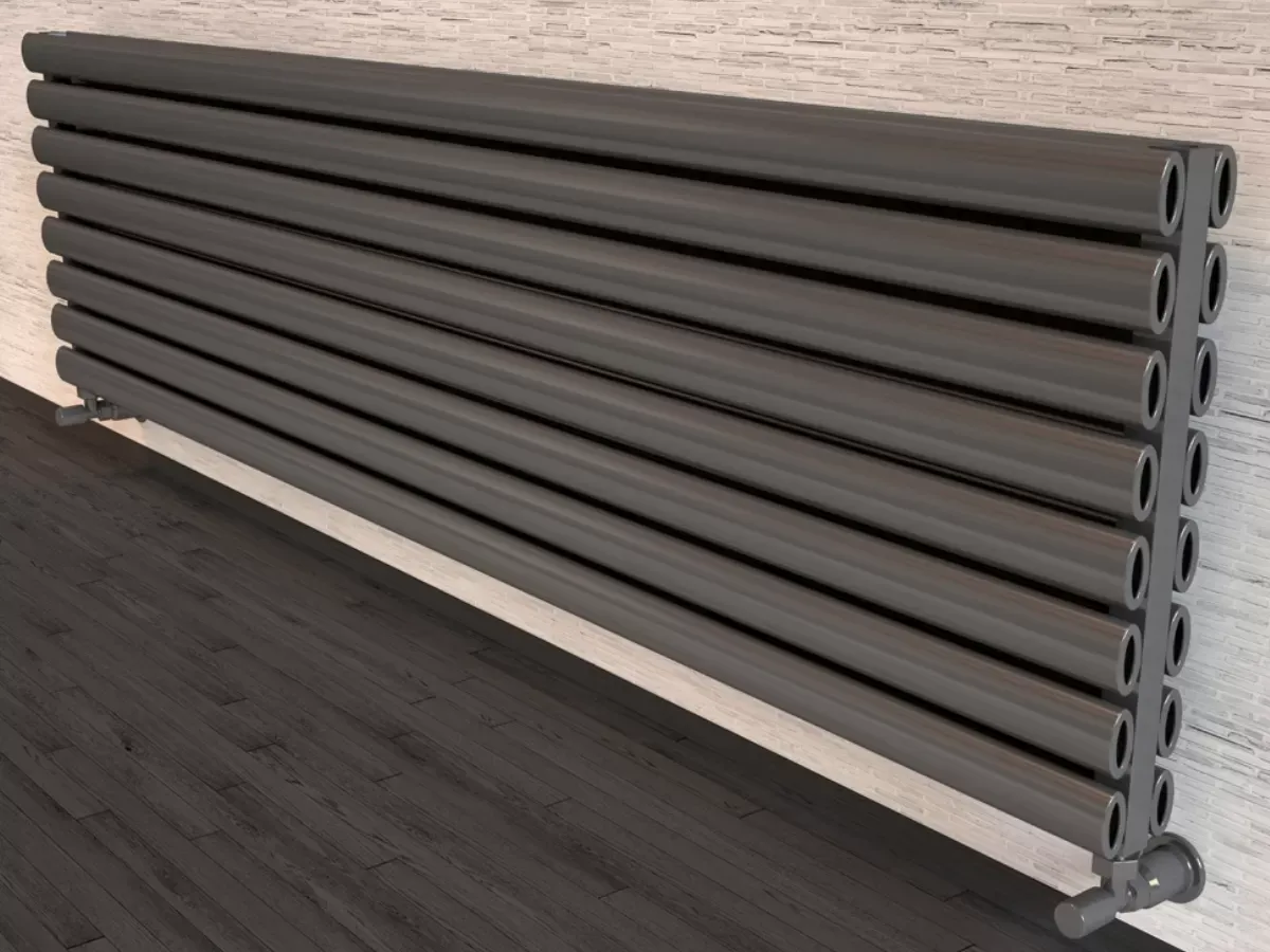 ALUMINUM HORIZONTAL RADIATOR BELLA DOUBLE HRZ inaltimea 1200 mm. latimea 404 mm. negru mat