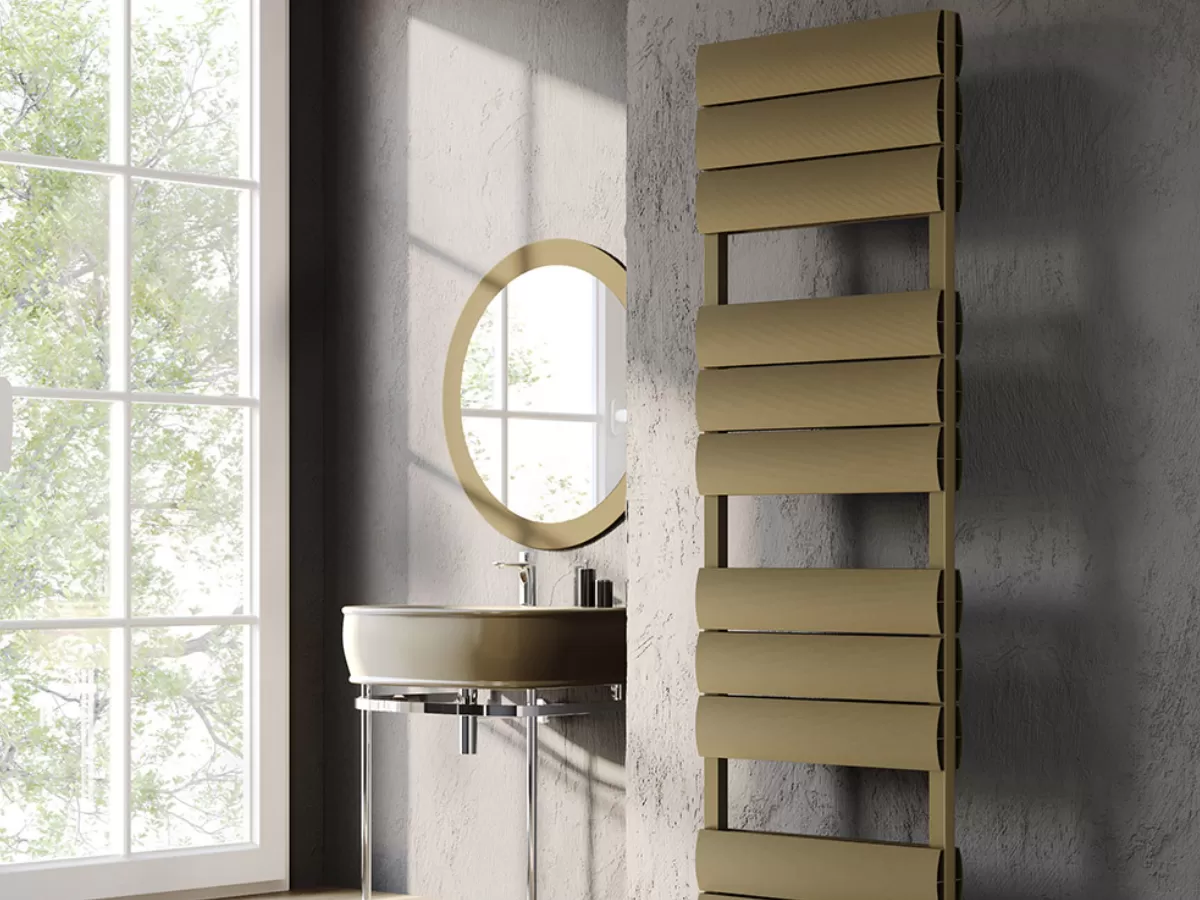 Uscător de prosoape decorativ LOJIMAX, colecția EMERALD DOUBLE Lățime 300 mm. Înălțime 755 mm. alb mat