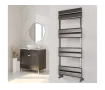 Uscător de prosoape decorativ LOJIMAX, colecția STELLA DOUBLE LINE Lățime 400 mm. Înălțime 1200 mm. negru mat
