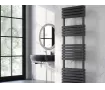 Uscător de prosoape decorativ LOJIMAX, colecția QUARTZ PLUS Lățime 400 mm. Înălțime 1200 mm. negru mat