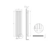 Calorifer decorativ LOJIMAX colecția BAMBOO DOUBLE 1400x359 mm, Alb