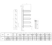 Uscător de prosoape de design LOJIMAX colecția PRUSIAS 1200x400 mm, Lemon
