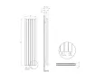 Calorifer decorativ LOJIMAX colecția BELLA DOUBLE 1800x286 mm, Galben