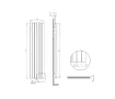 Calorifer decorativ LOJIMAX colecția BAMBOO 1400x479 mm, Alb