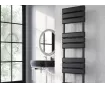 Uscător de prosoape decorativ LOJIMAX, colecția STELLA DOUBLE Lățime 400 mm. Înălțime 1200 mm. negru mat