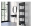 Uscător de prosoape decorativ LOJIMAX, colecția STELLA DOUBLE LINE Lățime 400 mm. Înălțime 1200 mm. negru mat
