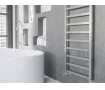Uscător de prosoape decorativ LOJIMAX, colecția PERLA LINE Lățime 400 mm. Înălțime 720 mm. alb mat