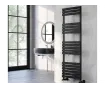 Uscător de prosoape decorativ LOJIMAX, colecția SORTE PLUS Lățime 400 mm. Înălțime 1200 mm. negru mat