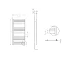 Uscător de prosoape de design LOJIMAX colecția LIA DOUBLE 700x500 mm, Alb