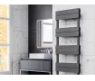 Uscător de prosoape decorativ LOJIMAX, colecția CALVIN LINE Lățime 400 mm. Înălțime 1200 mm. alb mat