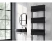 Uscător de prosoape decorativ LOJIMAX, colecția DUAL LINE DOUBLE Lățime 400 mm. Înălțime 1750 mm. negru mat