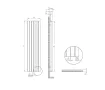 Calorifer decorativ LOJIMAX colecția DIAMOND 1600x496 mm, Alb