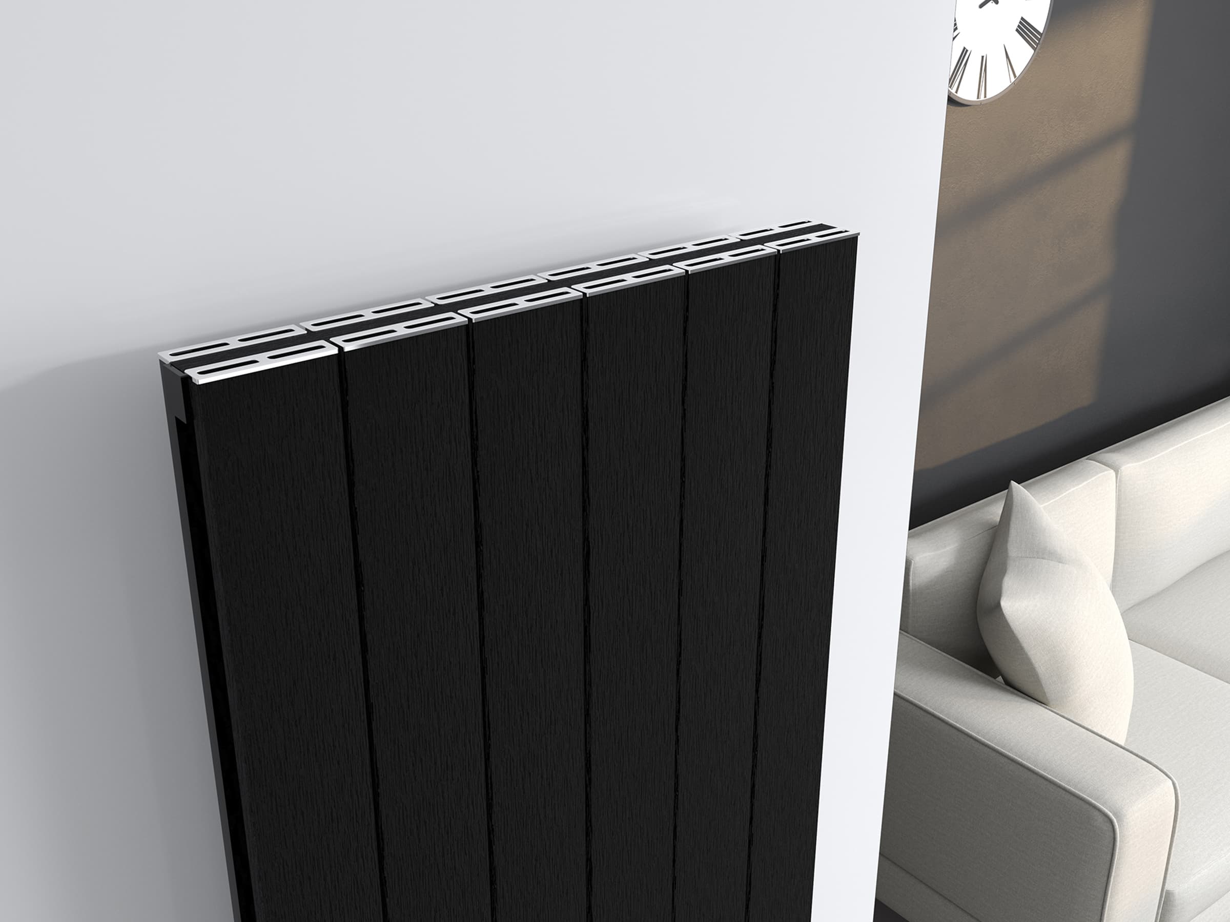 Calorifer decorativ LOJIMAX, colectia  KALSEDON DOUBLE высота 800 mm. ширина 1230 mm. BLACK SATINE