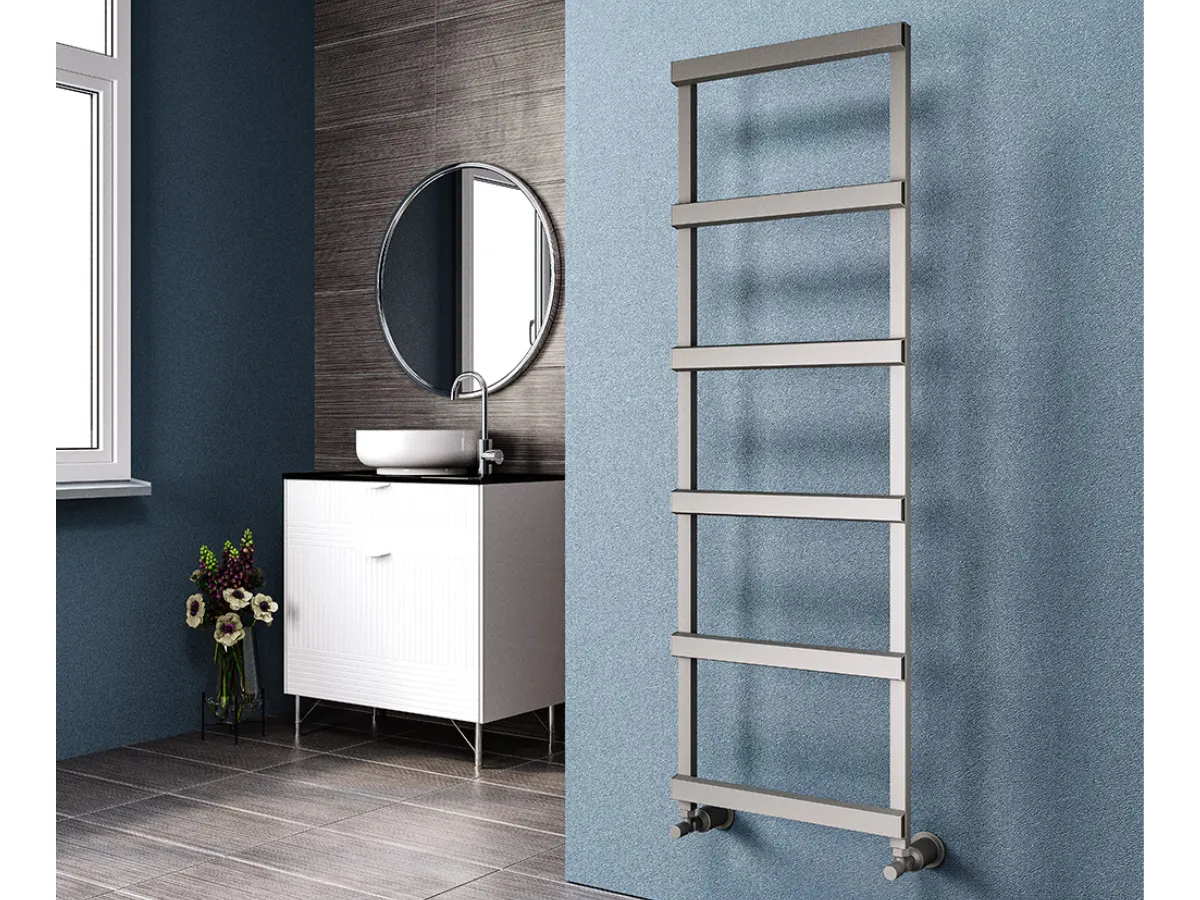Uscător de prosoape decorativ LOJIMAX, colecția SORTE STYLE Lățime 400 mm. Înălțime 570 mm. negru mat