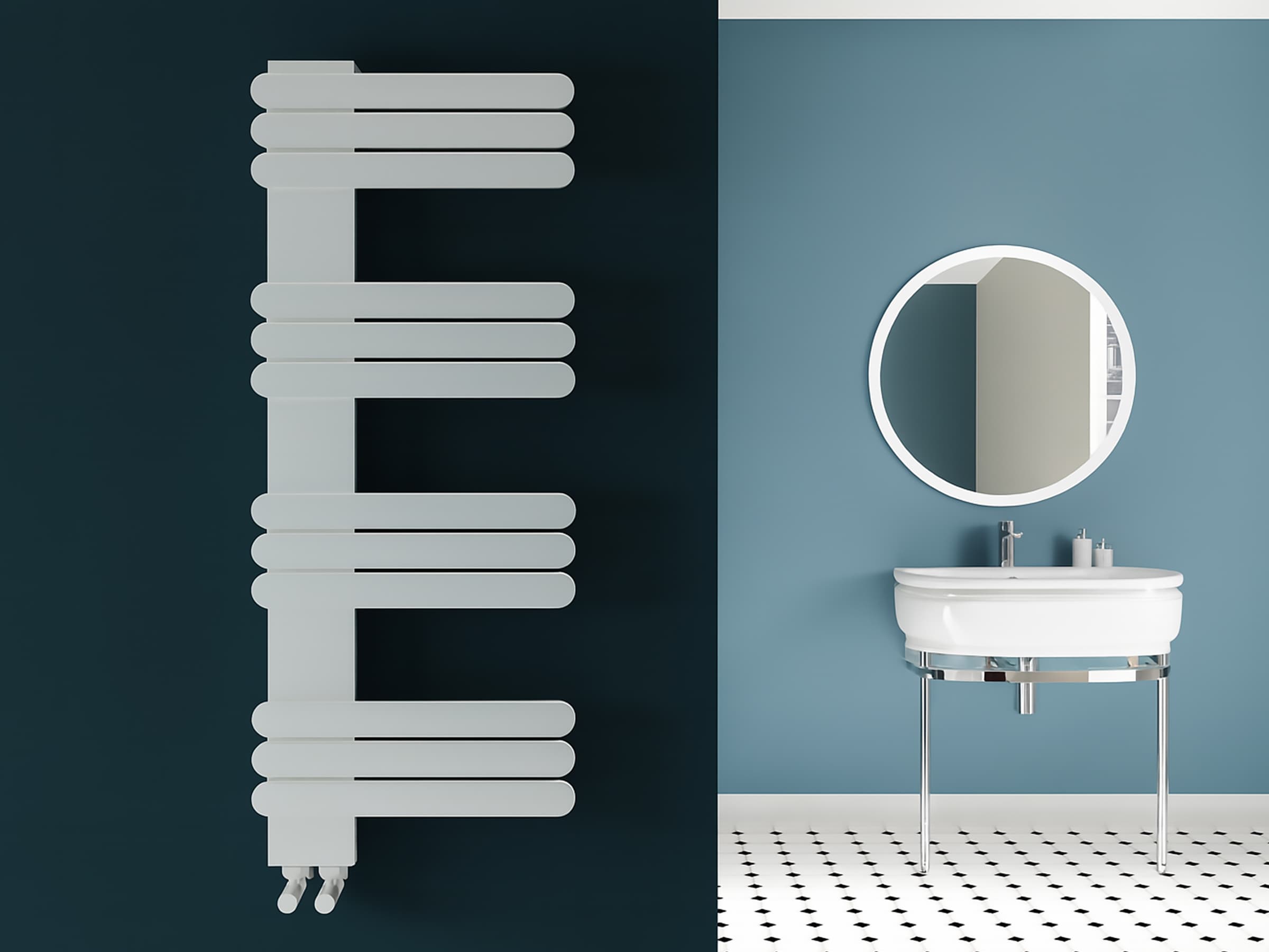 Дизайнерский полотенцесушитель LOJIMAX, коллекция NUMMO Высота 250 мм. Ширина 400 мм. RAL глянец Lemon