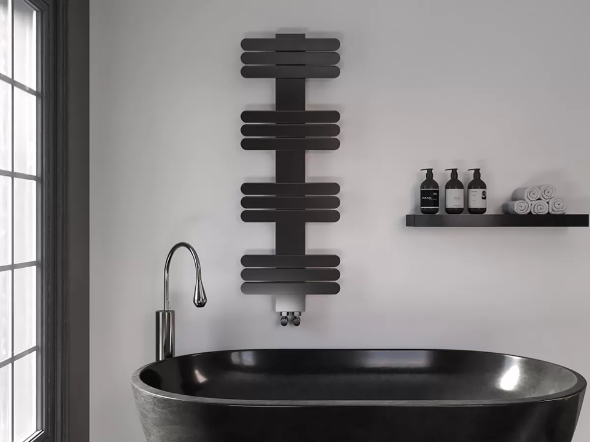 Uscător de prosoape decorativ LOJIMAX, colecția BALLOSS Lățime 250 mm. Înălțime 400 mm. alb mat