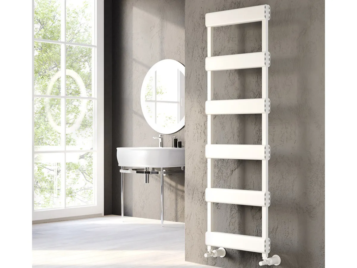 Uscător de prosoape decorativ LOJIMAX, colecția STELLA DOUBLE STYLE Lățime 600 mm. Înălțime 1300 mm. negru mat