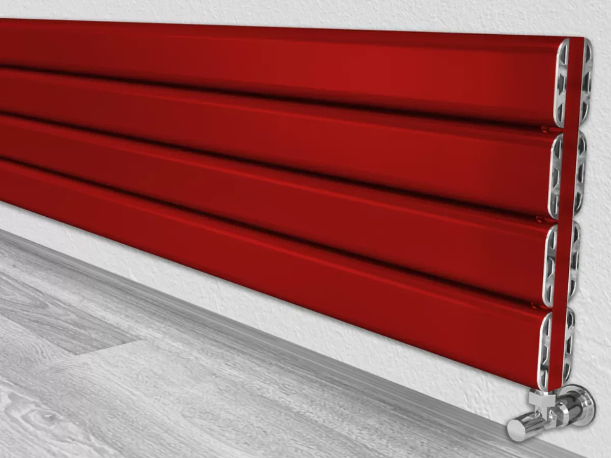ALUMINUM HORIZONTAL RADIATOR DIAMOND DOUBLE HRZ inaltimea 1000 mm. latimea 296 mm. negru mat